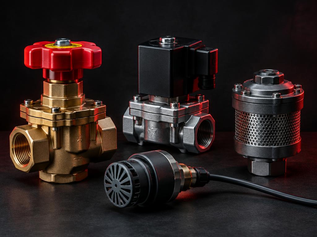 Gas safety shut-off valves and safety components